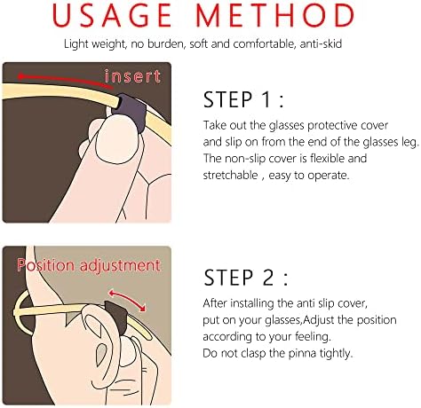 Soogree naočare u obliku kruga držači za naočare silikonske naočare držači za sljepoočnice Anti-slip Protectors kuka za uši 16 pari crno-bijelih