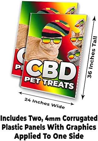 CBD PET poslastica Deluxe A-Okvirni znak, uključuje 2 uklonjive ploče i postolje