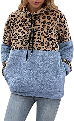 Ženske seksi džemperi Pulover Leopard Print Plišani džemper jaknu pulover Fleece džemper jakna opruga