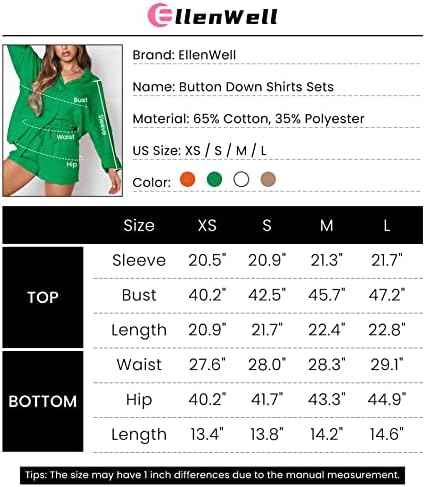 Ellenwell ženska dvodelna odjeća set salonske trenerke s dugim rukavima majice i šorc