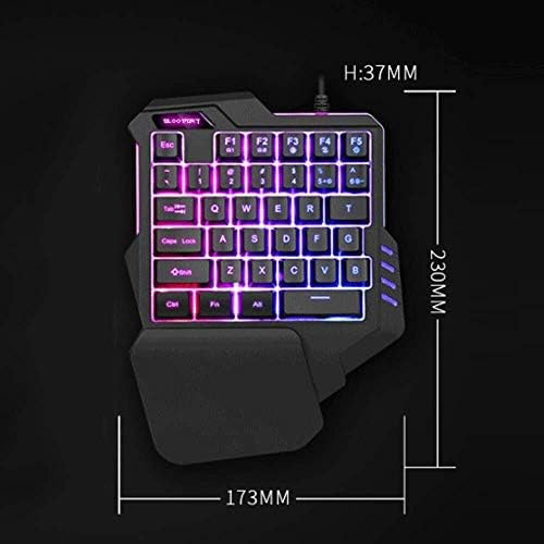 Raxinbang tastatura RGB kombinacija tastature i miša sa jednom rukom, 35 tastera Mini Gaming tastatura ergonomski
