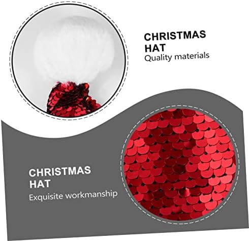 KESYOO 1pc Sequin Santa šešir šljokice plišani Santa šešir šešir novost Božić šešir božićno drvo šešir božićno drvo