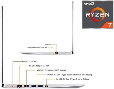 Acer Aspire 5 15.6 tanak Laptop 8-jezgro AMD Ryzen 7 5700U AMD Radeon RX Vega 8 pozadinskim osvjetljenjem