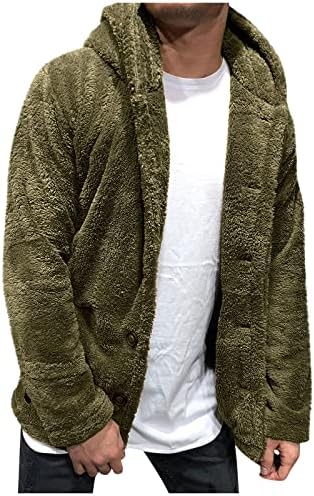 Xiaxogool muški zimski kaput, pokrivač za muškarce, fleece debela jakna za toplu gumbu ugodno domaće unisex