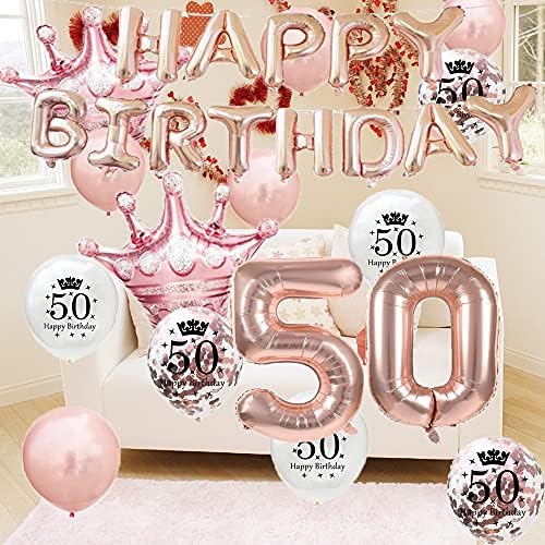 Sweet 50. rođendan balon 50. rođendan ukrasi sretni 50. rođendanska zabava Rose Gold broj 50 folija mylar