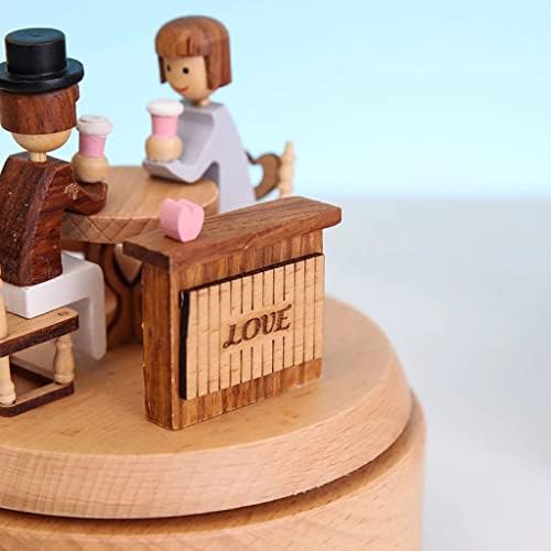 Pitajte me rođendanski poklon Drveni rotirajući sat muzički box ručno izrađeni drveni sanduk za obrt na