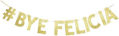 Bye Felicia Banner, Matura/Rastanak/Selidba / Promjena Posla Dekoracije Za Zabave Sjajni Zlatni Sjajni Papirni