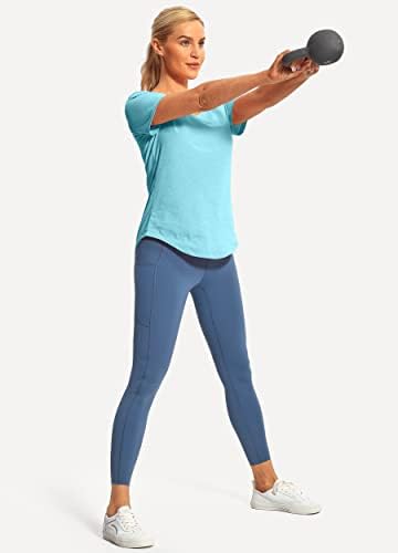 Hiverlay vježbe za žene za žene kratki rukav scoop vrat atletski brza suha teretana T-majice joga trčanje