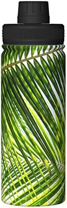 Palm lišće zelene nijanse sportske boce za vodu 18 oz, izolirana bočica sa vodenim od nehrđajućeg čelika za putovanja, teretanu, ured