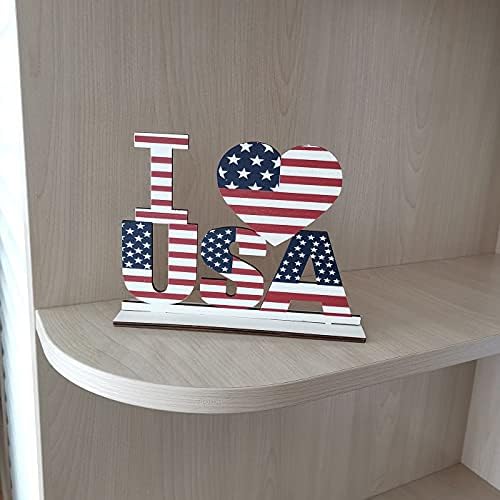 Lucsis američki dan nezavisnosti Patriotski ukrasi, ukrasi drvene znakove zastave plaketa, ukrasni znak,