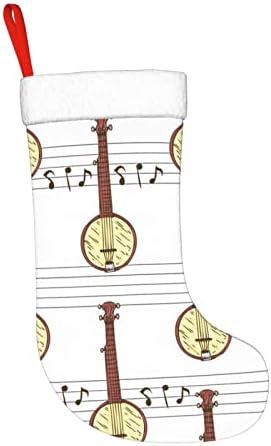 Waymay banjo uzorak božićne čarape 18 inča xmas viseći čarape klasične čarape za odmor