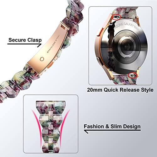 Baihuiam kompatibilan sa Galaxy Watch 5/5 Pro / Galaxy Watch 4 Band 40mm 44mm, tanki 20mm Resin Band Women