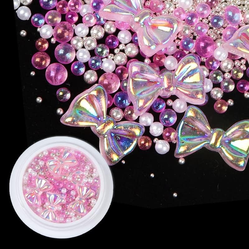 Pink lukovi Pearl AB Rhinestones za Nail Art dekoracije mješoviti Aurora Crystal Gems Luksuzni čari nakit
