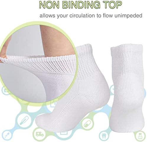 Takusun nevezing dijabetičke čarape za žene 6 parova Medicinske meke četvrtine čarape sa bešavnim nožnim