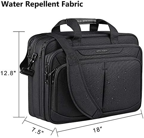 KROSER torba za Laptop proširiva lagana aktovka za 17,3 Laptop Premium poslovna Radna torba vodoodbojna