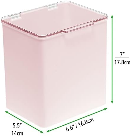 Mdesign plastična plastična kupaonica Tanity Countertop Storage Cosmetic organizator kutija sa šarkim poklopcem
