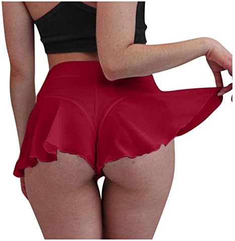 Seksi mini visokokvatelni plesni kratke hlače Ženske ruffledle plesne kratke hlače u tijesnim kratkim kratkim