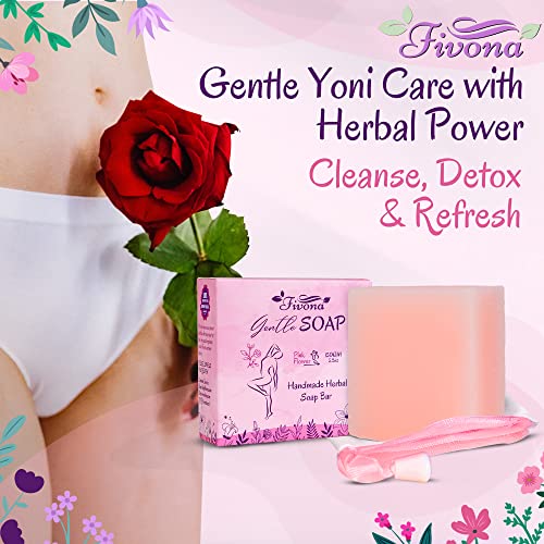 FIVONA Yoni sapun Herbal Bar 5.3 Oz za nježno žensko intimno pranje i potpuno prirodno ručno rađeno uključuje