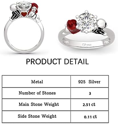 Jeulia Zagrli Me Magic of Love Lobanja par okrugli rez srebra prsten za žene supruga djevojka angažman godišnjicu