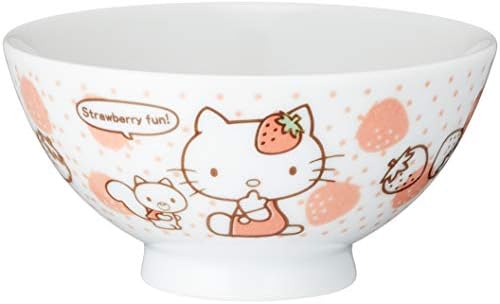 金正 陶器 Sanrio 302534 Hello Kitty jagoda Kitty Mini Curry Plate, prečnik 6,7 inča, bijeli