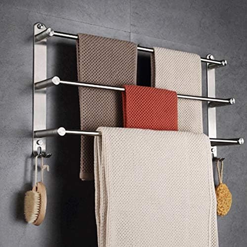 Slsfjlkj stalak za ručnik za kupatilo sa zidnom kukom, ručnik od nehrđajućeg čelika za skladištenje ručnika