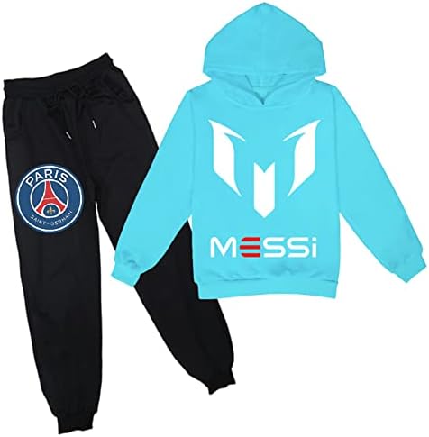 Cizun Kid pulover pamučna dukserica i dugeni-dječaci Messi grafički s kapuljačom dugih rukava