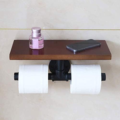 SXNBH držač za crnu toaletu - Dvostruki toaletni papir sa držačem za papir sa zidnom papirom sa policama