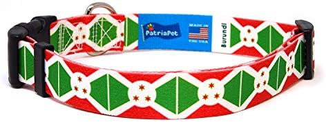 Burundi ovratnik za pse | Burundi Flag | Brzo izdanje kopča | Napravljeno u NJ, SAD | za dodatne velike