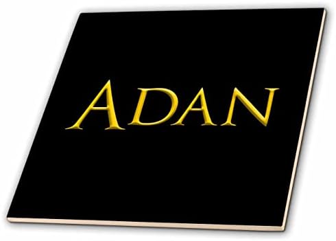 3drose Adan popularno ime za dječake u Americi. Poklon sa žutim na crnom šarmu-pločice