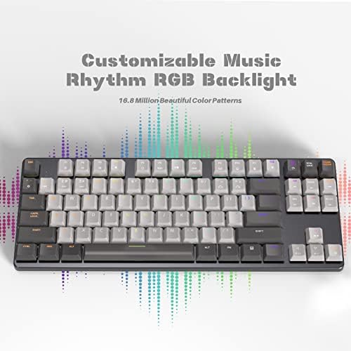 CIDOO 87 tasteri RGB mehanička tastatura, tastatura za igre niskog profila sa aluminijumskim kućištem, TKL