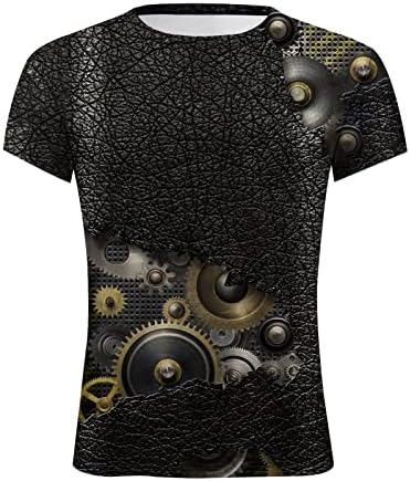 Majice za muškarce za muškarce kratki rukav 3D digitalni tisak mišićnih posada vrata majica na vrhu casual