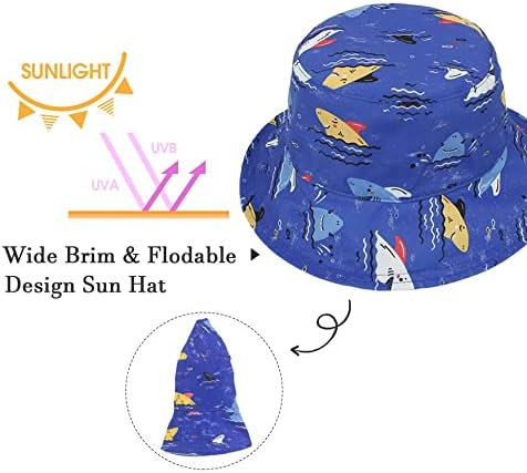 Muryobao Toddler Baby Kids Ljetni sunčani šešir UPF 50+ UV zaštita Reverzibilna putnička kantu za plažu