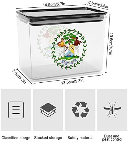 Grb Belize za skladišni spremnik za skladištenje hrane Plastični čisti pošiljke sa poklopcem brtve