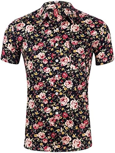 2023 Novi muškarci Casual Scroeve Spring Summer V izrez 3D tiskane majice Modne tipke Top bluza Košulje