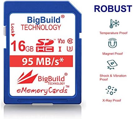 BigBuild tehnologija 16GB UHS-I U3 95MB/s memorijska kartica za Canon PowerShot SX420 is, SX430 is, SX520