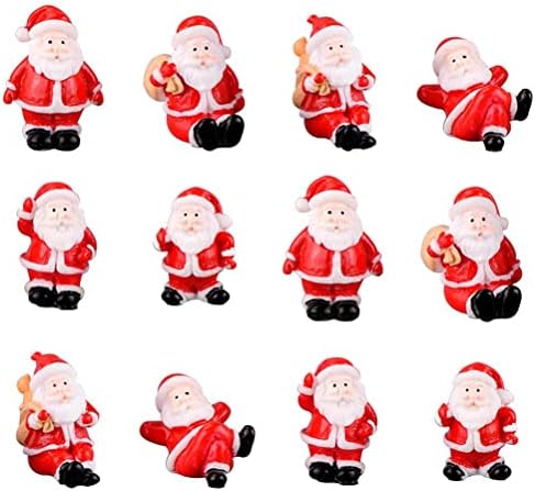 Kenanlan božićne figurice, 12pcs Resin Santa Claus ukrasi, ukras božićnog stabla, Santa Claus Kolekcionarske figurice, za božićne zalihe, uređenje akvarija