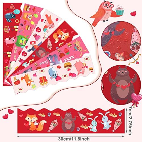 60 paket 59 noge Valentinovo srce oglasnoj ploči granice Scalloped Valentinovo granica Trim životinja Valentine