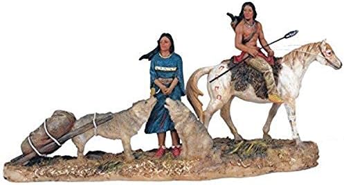 Ukratkoj SS-G-11393 Indijanka Američki par Kolekcionarni statuu skulptura indijske figurine