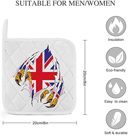 Držači lončana za zastavu Claw Grunge England za kuhinjski otporni na toplinu otporne na toplinu pećnica