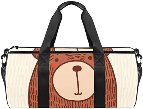 MaMacool Hand Draw Bear torba za nošenje preko ramena platnena putna torba za teretanu Sport Dance Travel