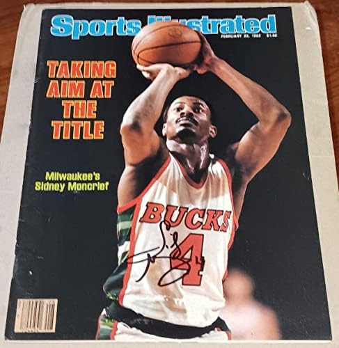 Sidney Moncrief Milwaukee Bucks potpisan 1982 Sports Illustrated si COA No LABEL - Autographed NBA magazini