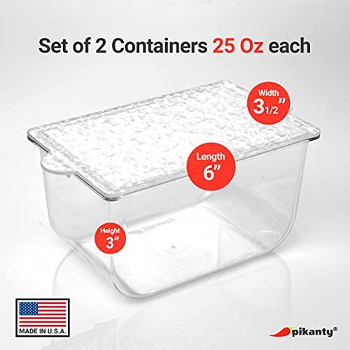 Pikanty-skladište začina mali kontejneri sa poklopcima za frižider | Set od 2 / proizvedeno u SAD