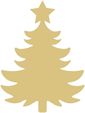 Izrez za drvo nedovršeno Drvo božićno drvo sa vješalicom za vrata Star Holiday MDF Shape Canvas Style 7