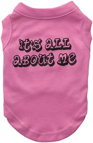 Mirage Pet Products 10-Inch It's All About Me Screen Print Shirts for Pets, Small, Bright Pink