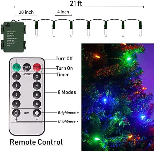Solhice 6 Pack 20ft Božićna svjetla na baterije žičana svjetla sa daljinskim upravljačem, 60 LED Clear Mini