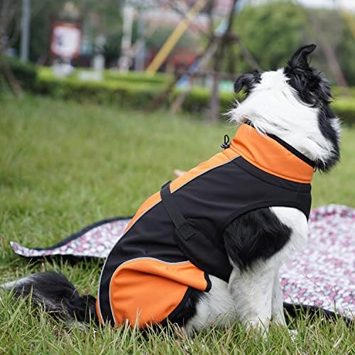 H.S.C Pet Veliki psi kabanja Vodootporna jakna, narančaste majice za štene, pseći vetar, topli prsluk sa