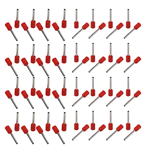 1000pcs Wire Wire Ferrule Kompleti za konektore, izolirani ferrules terminali za priključak za priključak Crvena vrpca 0,5 mm²