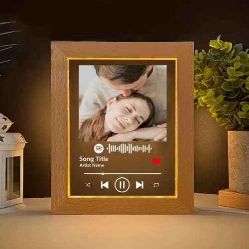Pahdecor Custom Frames Frames Music Plaque Photo Song Song Cover Akrilni skenični kod Personalizirani prilagodljiv