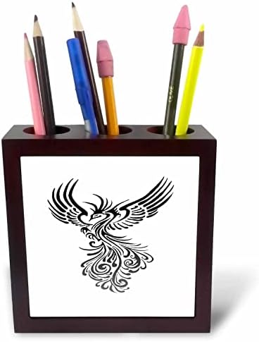 3drose diže iz pepela umjetnički Phoenix Crne kroz nosioce sive pločice olovku