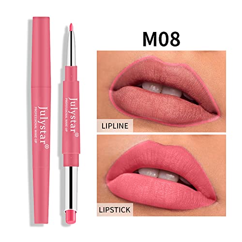SPESTYLE Beauty olovka za usne u više boja - Rotary Mouth Red Lip Pen & Dvostruka glava Pink olovka za usne